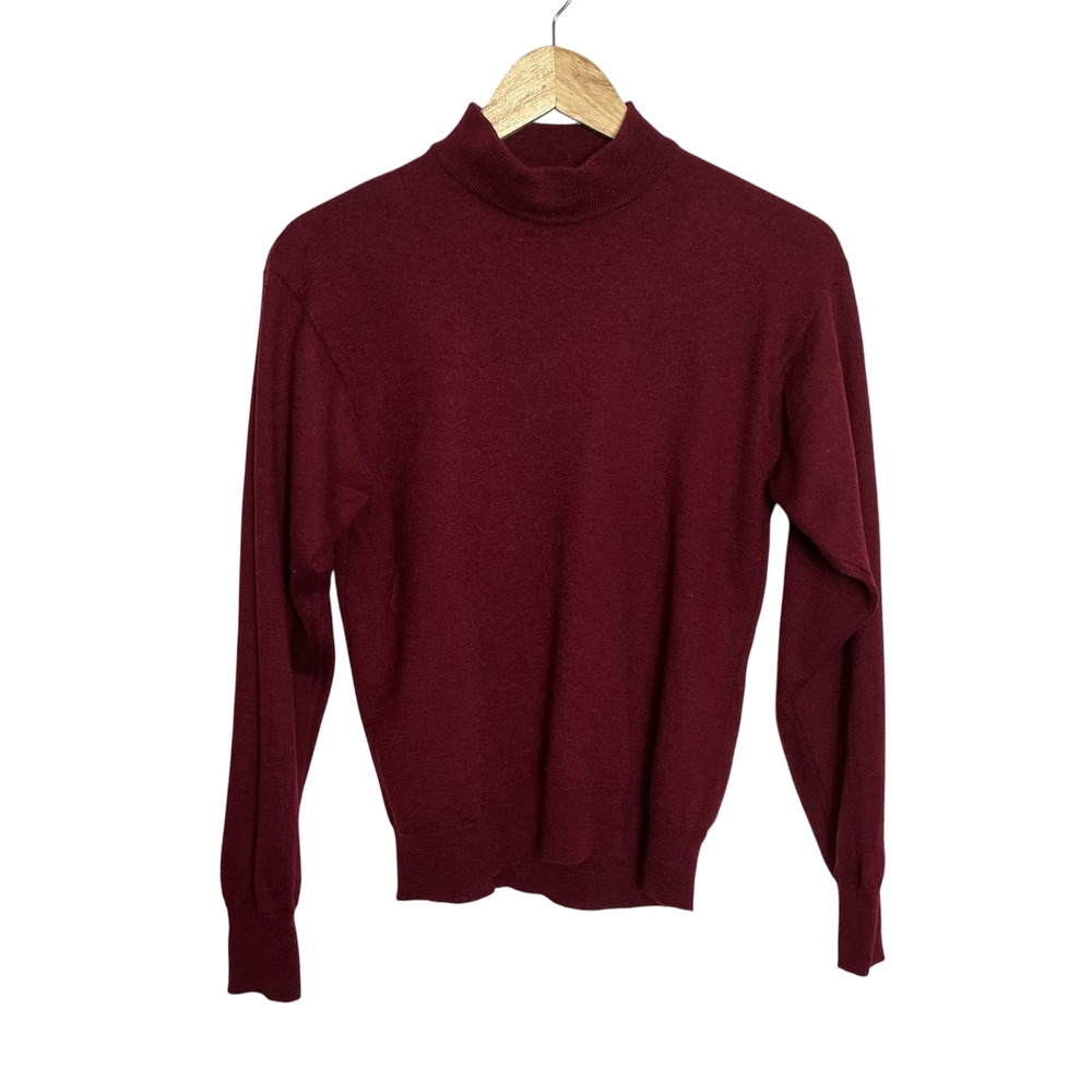 Vintage Versace Men's Small Merino Wool Burgundy Classic Sweater Made In Italy